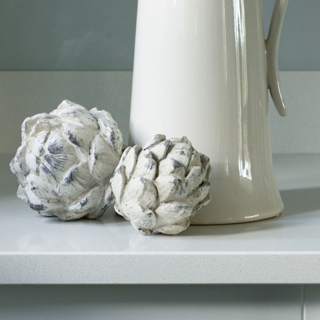 Decorative Artichoke Sculpture with intricate, realistic textures, available at Clarkson Lee Lifestyle.