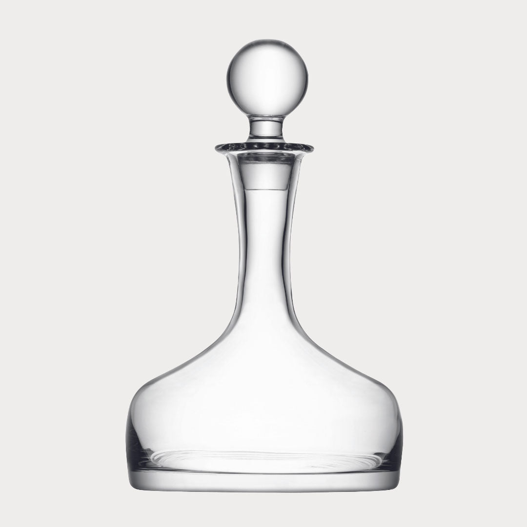 Side view of the decanter highlighting its sleek silhouette.