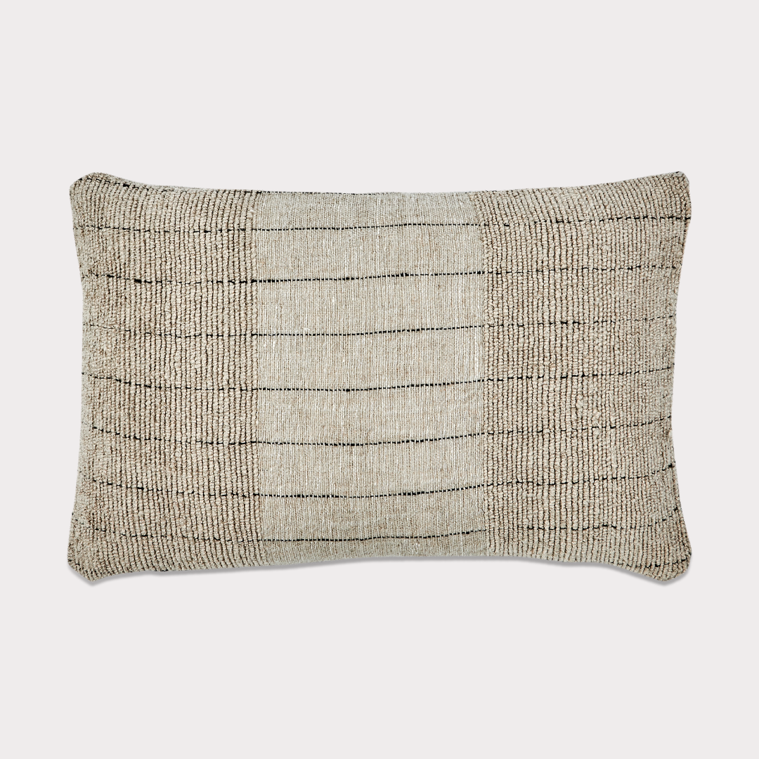 Hand-Stitched Linen & Cotton Cushion