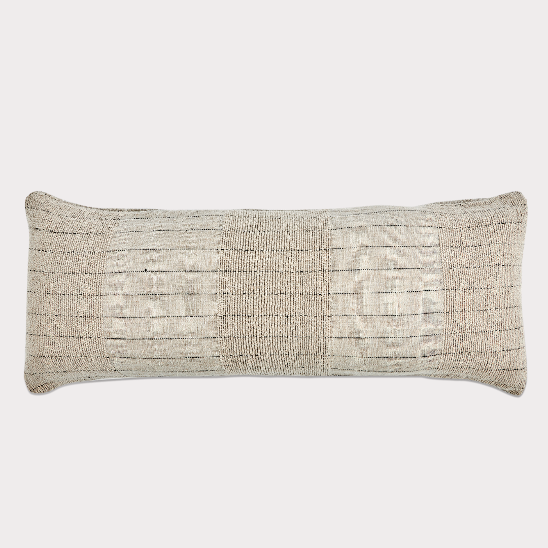 Hand-Stitched Linen & Cotton Cushion