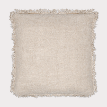 Natural Fringed Linen Cushion