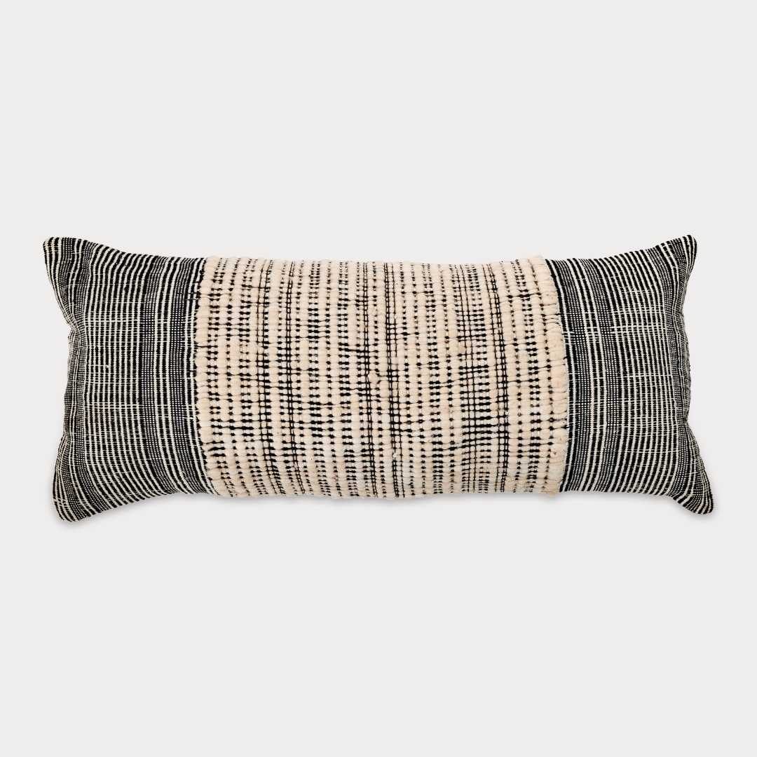 Recycled Black & Neutral Cushion