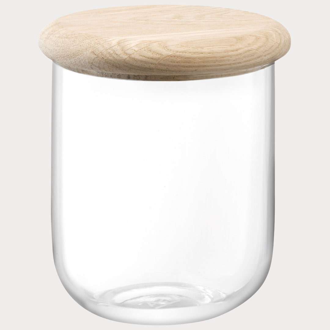 Glass & Oak Storage Container