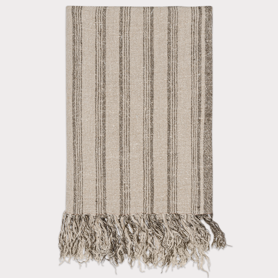 Striped Linen Throw