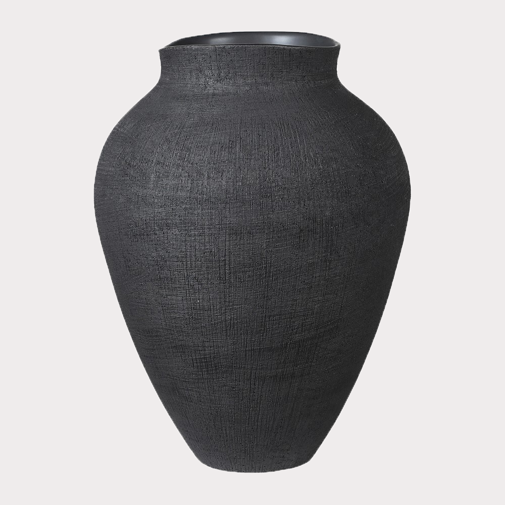 Black Textured Vase