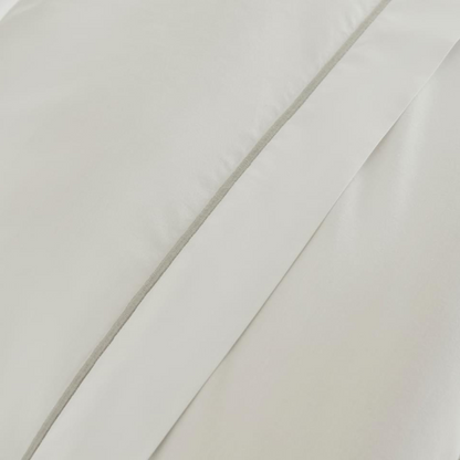 Pure Cotton Bedding in White/ Silver