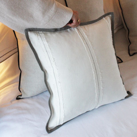 Embroidered Linen Cushion