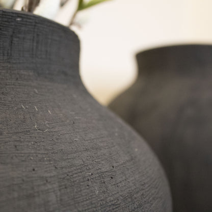 Black Textured Vase