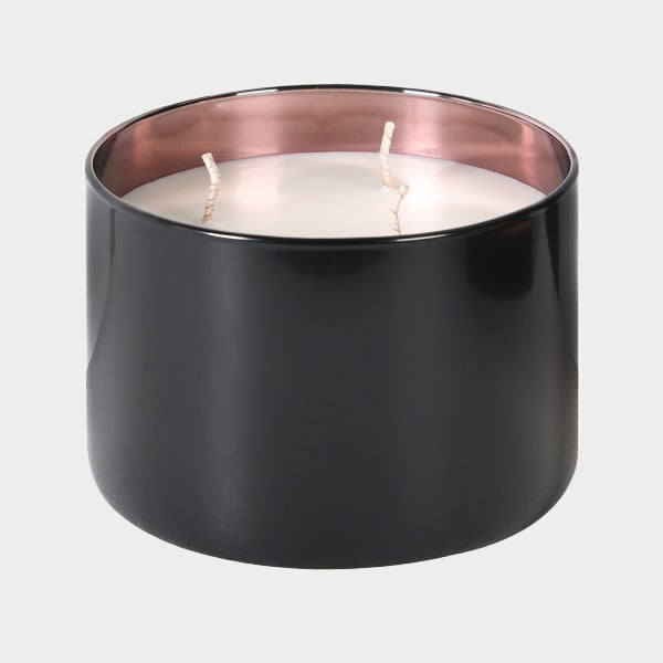 Rose Oud Black Glass Candle with Gift Box