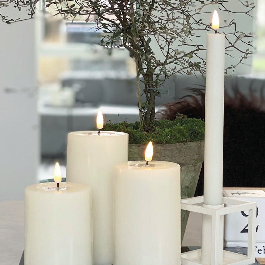 Wide White Indoor LED Candle